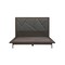Armen Living Marquis Queen Size Platform Bed Frame in Oak Wood with Faux Leather Headboard and Black Metal Legs LCMUBDGRQN - alternate 1